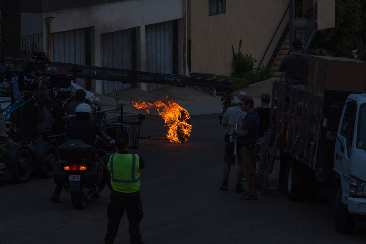 Canon Commercial, L. A.  - if you have seen this Canon commercial with the burning tire, heres photos from behind the scenes