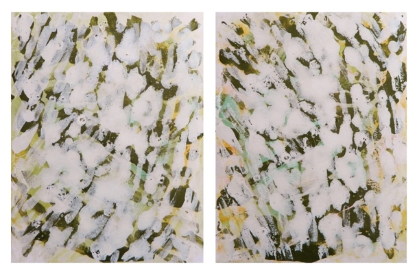 Kamo River, Kyoto, 2015 - mixed media on 3gsm paper -2@ 76cmx56cm - Brendon Mogg