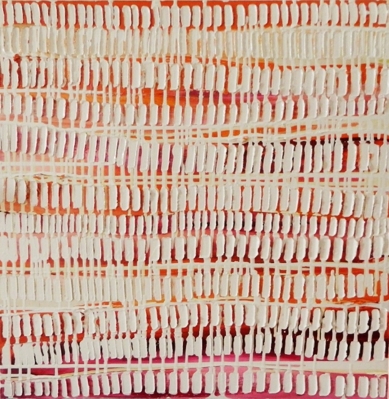 Osaka Rain, 2015 - mixed media on canvas, 60cm x 60cm - Brendon Mogg