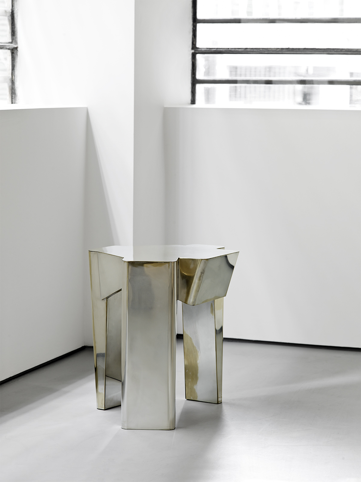 DC1617 silver plated brass side table Vicenzo de Cotiis 2016