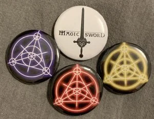 Magic Sword   1.5" Pin Back Button (pack of 4).