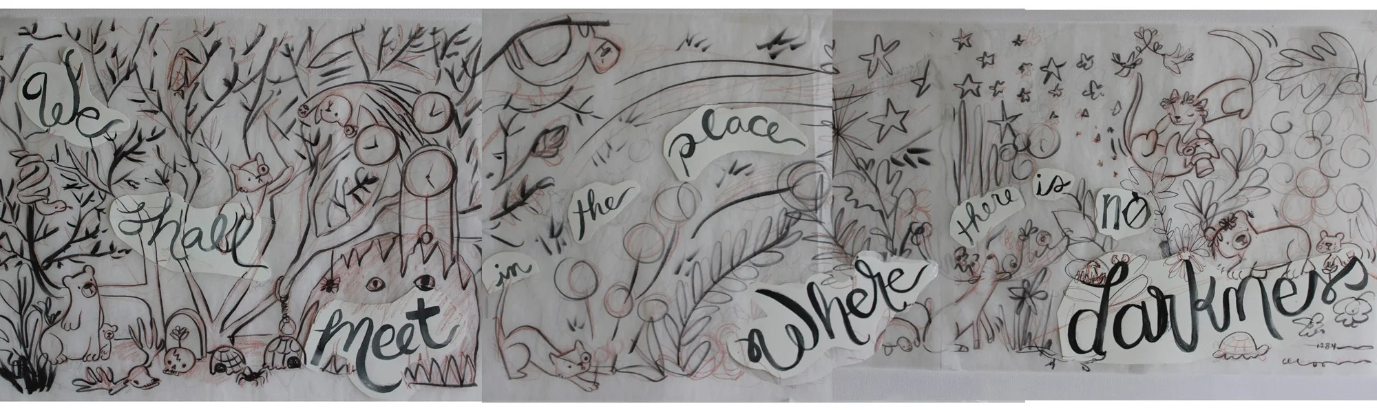Initial sketch for the 7 meter long display 