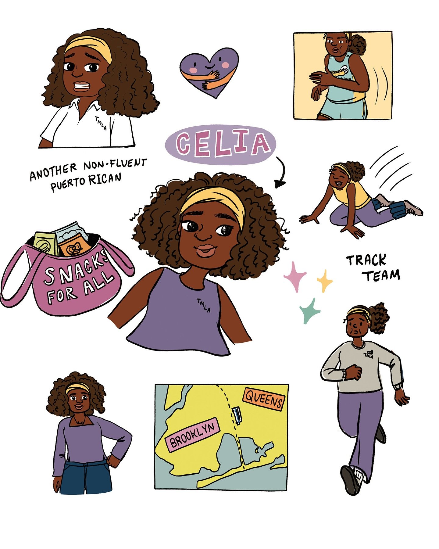 Introducing Celia! Again, the characters from Run Home: A Graphic Memoir are based on my real high school friends, but I&rsquo;ve exaggerated and combined them into a smaller group for this story. I&rsquo;ve changed their names because of this too. 
