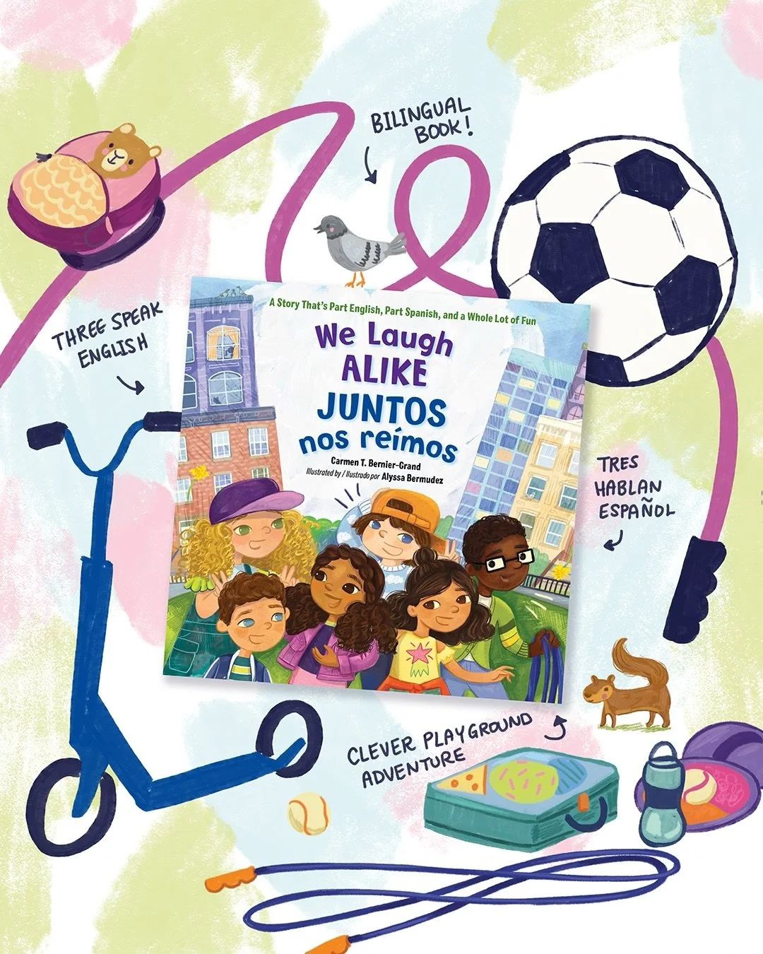 Celebrating some of my favourite picture books that I illustrated this season- each one full of heart, heritage, and colour.

These stories make beautiful Christmas gifts for the little readers in your life 🎄

We Laugh Alike Juntos Nos Re&iacute;mos