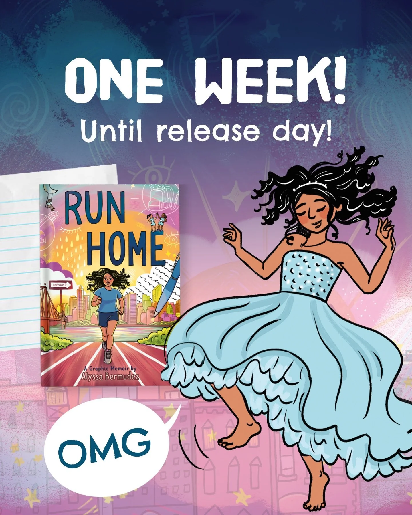 ONE WEEK until Run Home releases.

A graphic memoir for middle grade readers about friendship, sport and growing up with grief.

Pre orders are available everywhere books are sold.

#RunHomeBook
#GraphicMemoir
#MiddleGradeBooks
#youngteenlit 
#newboo
