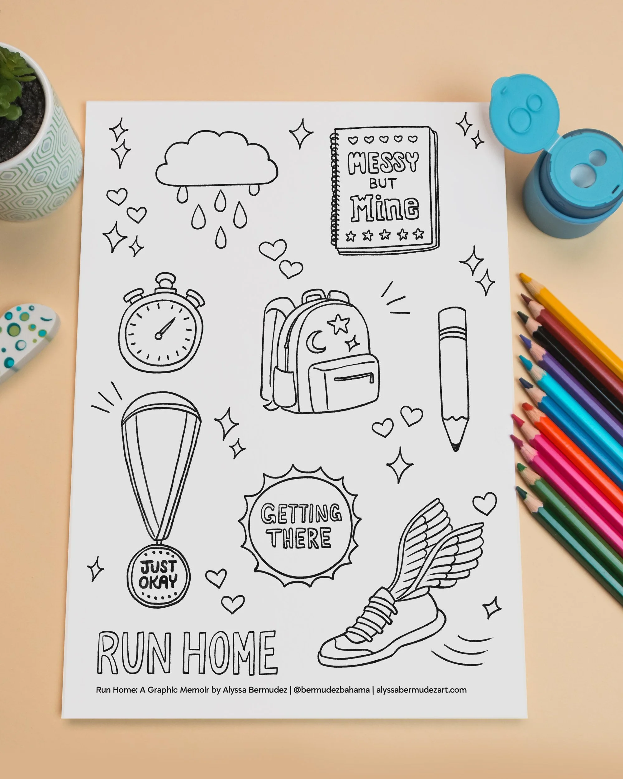 Run Home: A Graphic Memoir Colouring Sheet