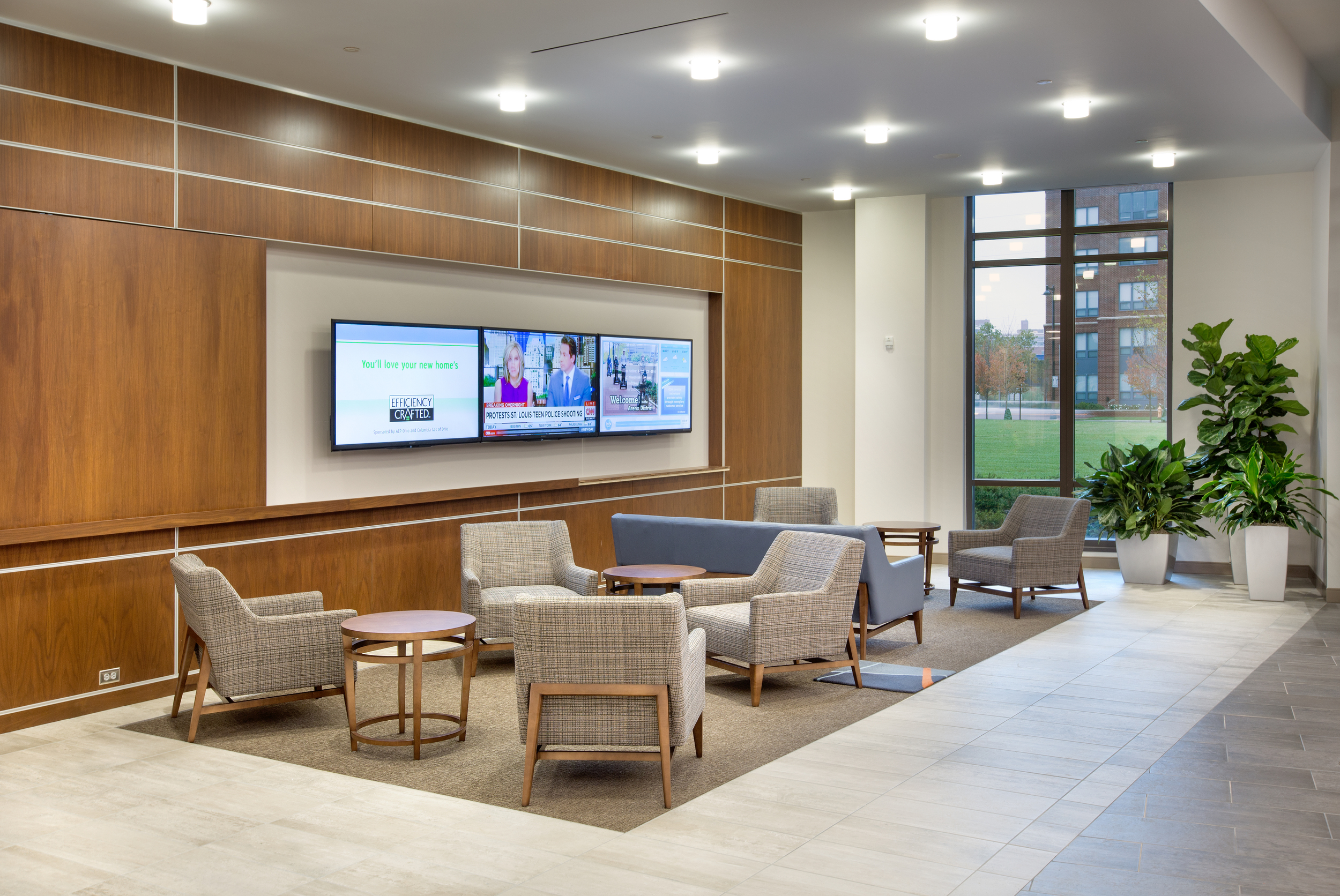 digital signage in lobby, NiSource