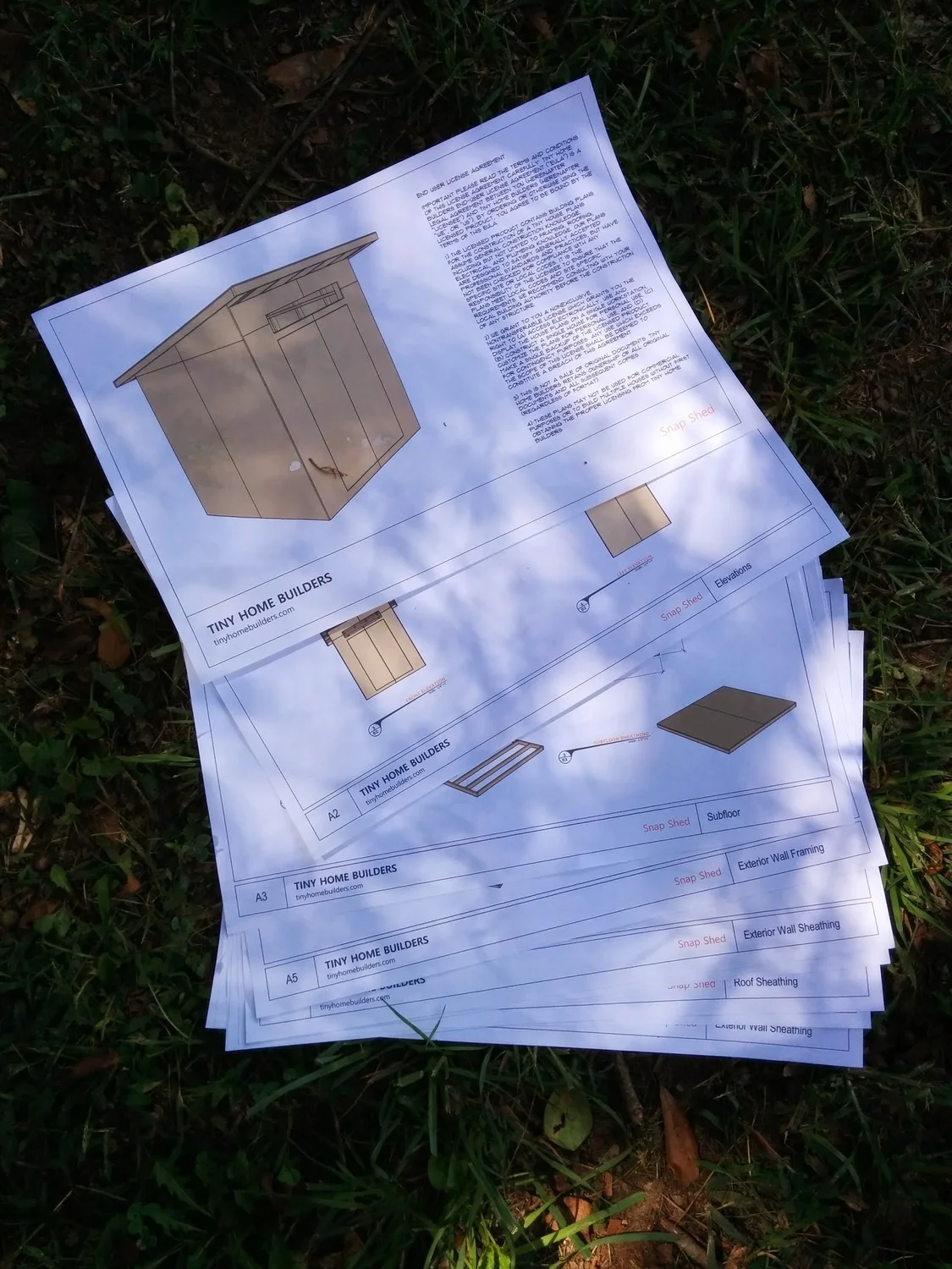 Plans for the tiny structure that we built at the workshop.