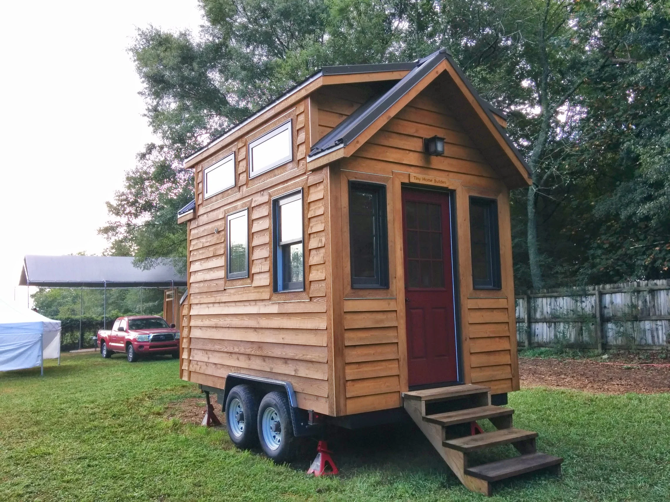 The Tiny Home Builders "Tinier Living" model, so cute and spacious for just 14 feet!