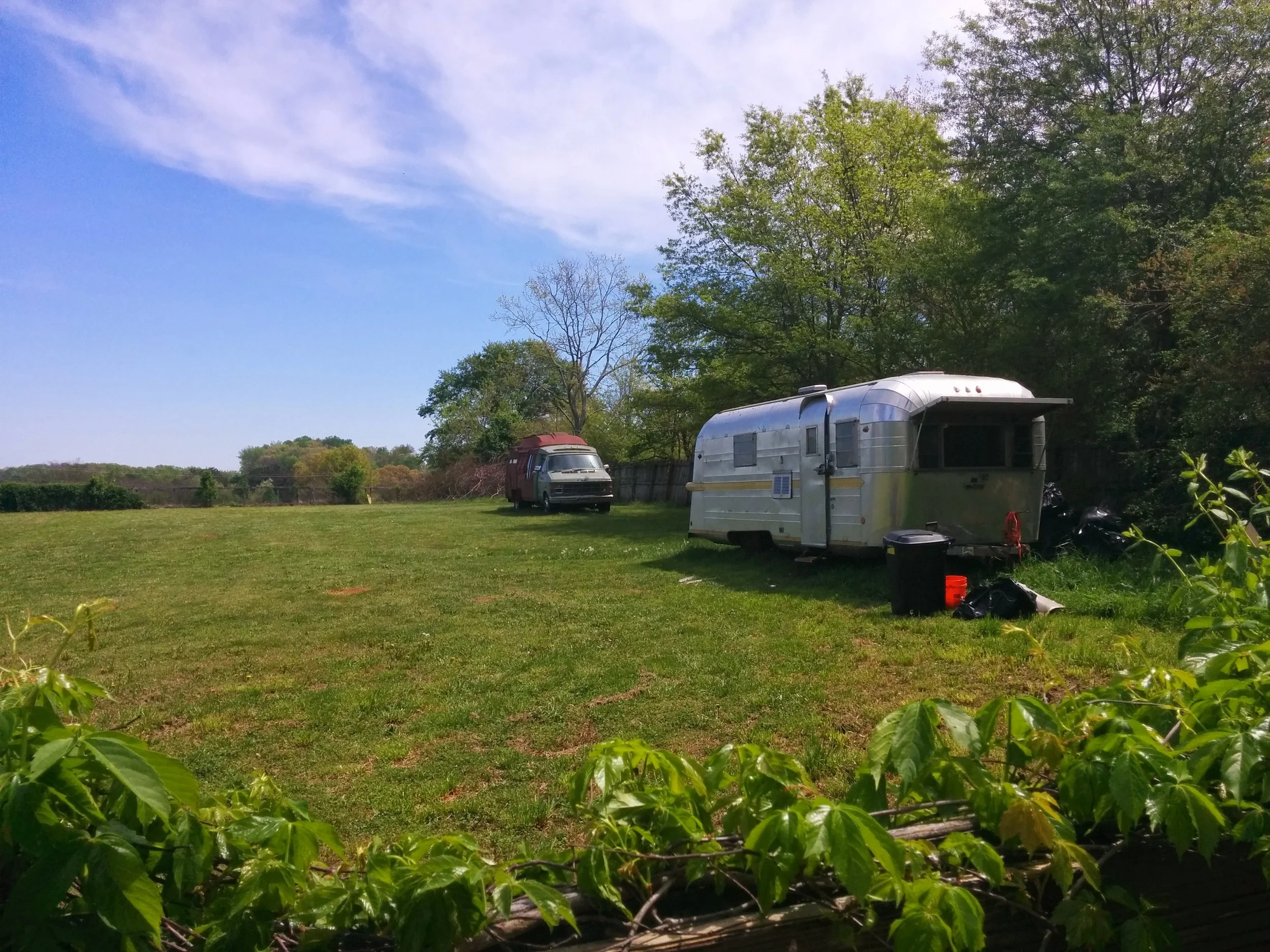 There were a few really cool projects already happening at the tiny house incubator, including this sexy vintage camper!