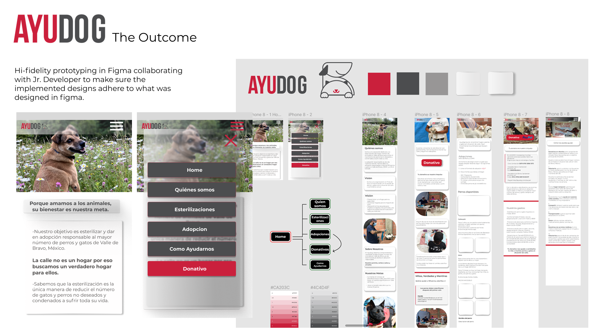 UX Design work for Ayudogs website