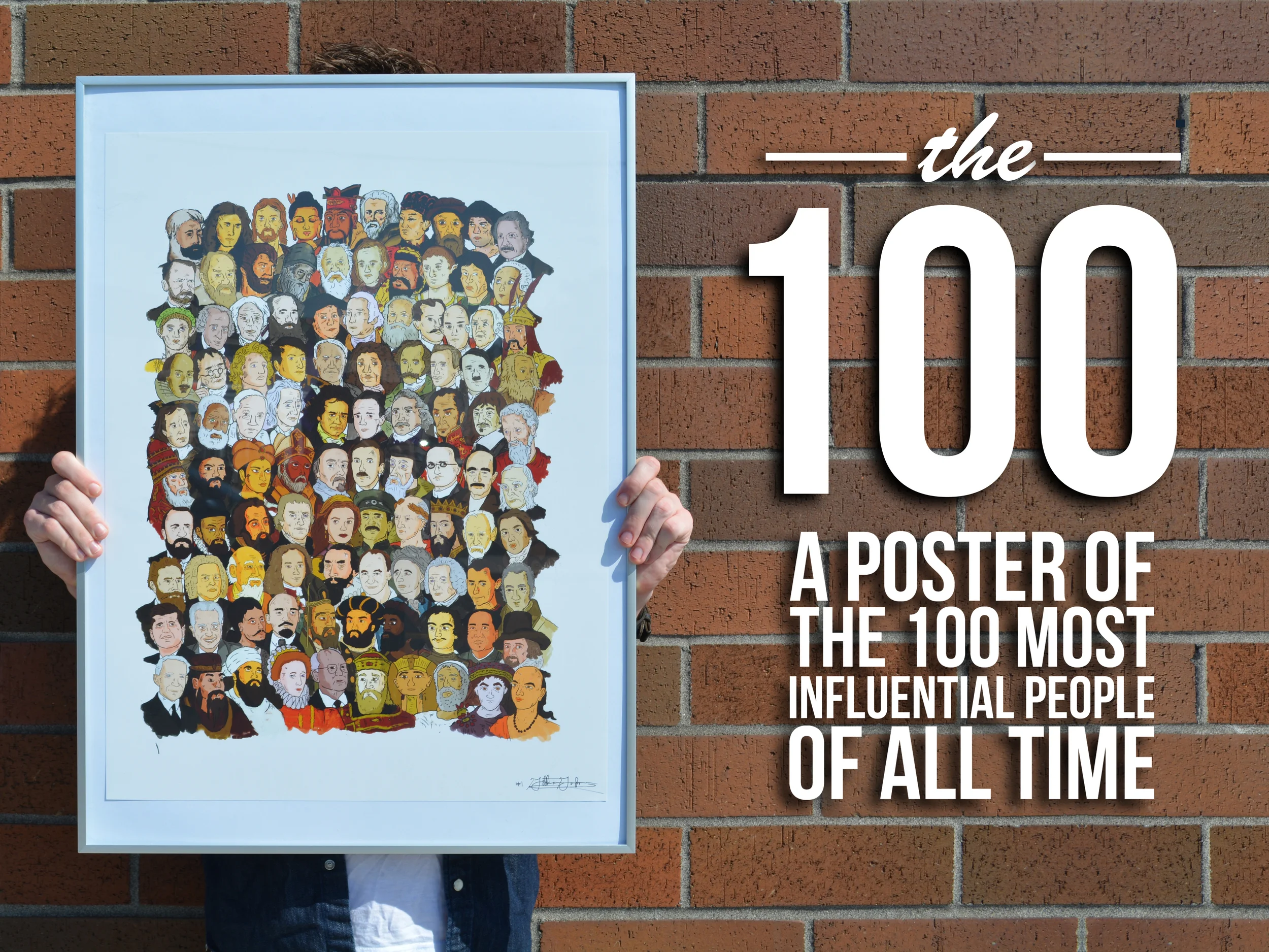 THE 100 - A POSTER OF THE 100 MOST INFLUENTIAL PEOPLE OF ALL TIME.