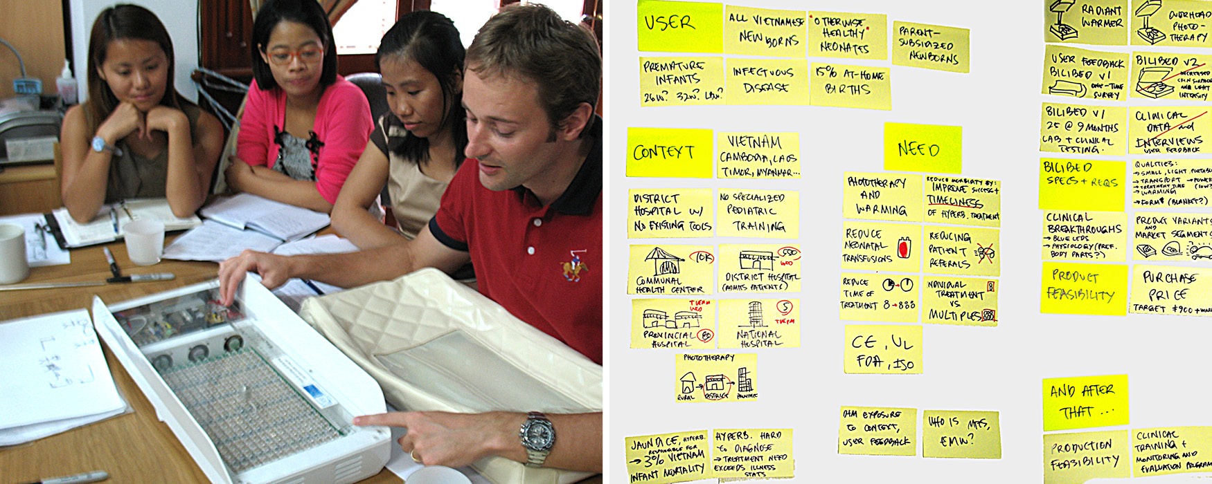 The staff at manufacturing partner MTTS talk Design that Matters through their Bilibed phototherapy design to help us understand the need, user, and context at the Firefly kick-off in Vietnam.