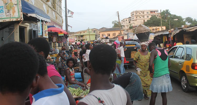 The busy streets of Accra on the way to deliver Firefly to the first hospital in Ghana. Photo courtesy Thrive Networks.