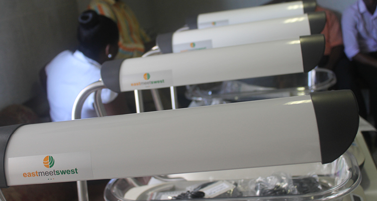 Four Firefly machines freshly unpacked at Korle Bu National Teaching Hospital. Photo courtesy Thrive Networks.