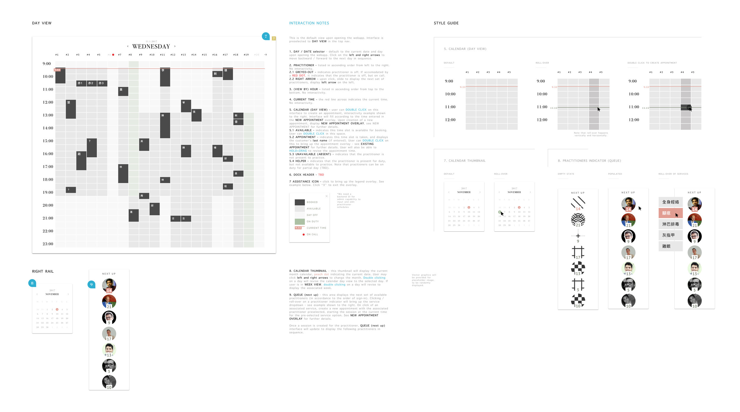 This is a combination of interaction notes and design elements.