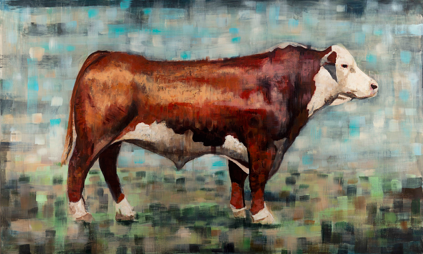 "Hereford Bull" 36"x60" acrylic on panel