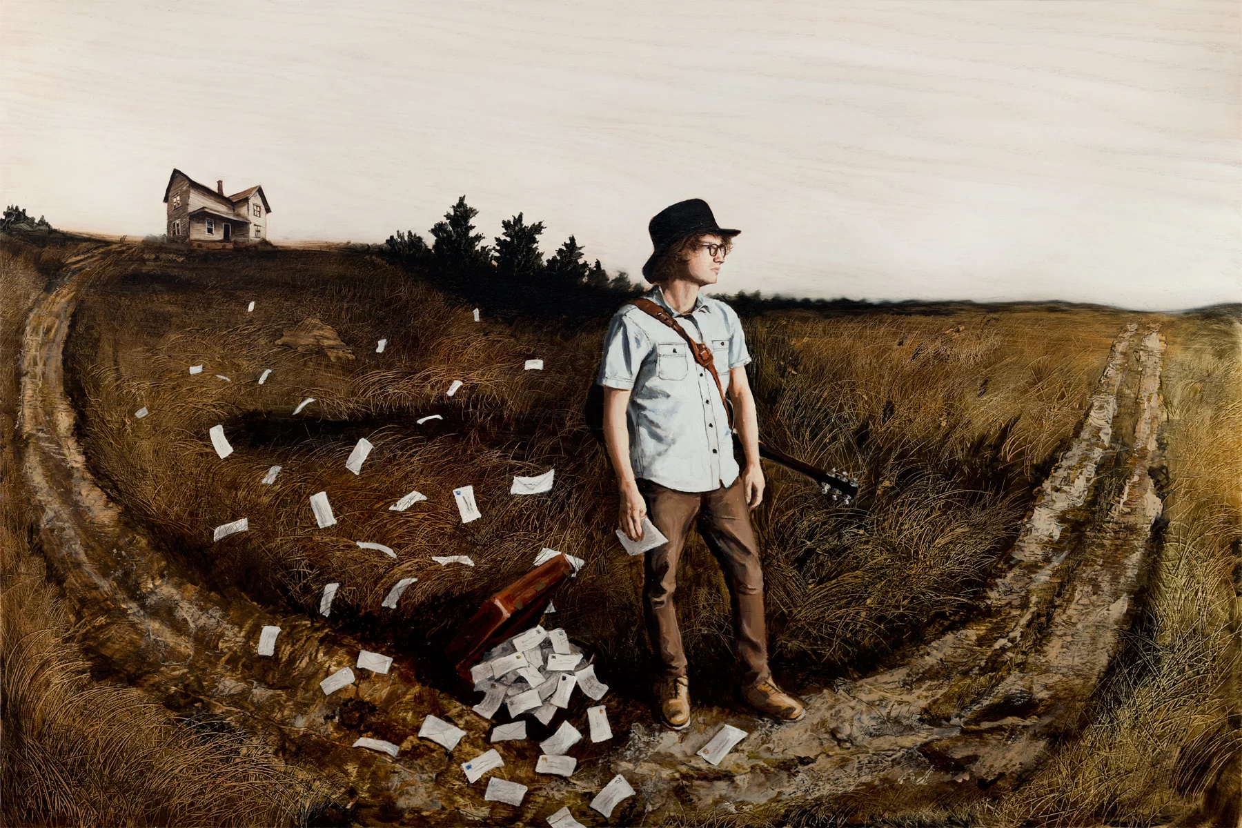“Photographs and Letters” 12”x24” oil on panel SOLD