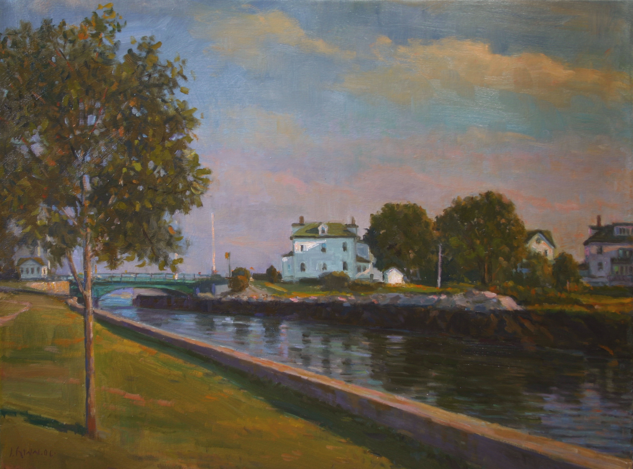 Drawbridge, Oil on canvas, 24x30 inches.