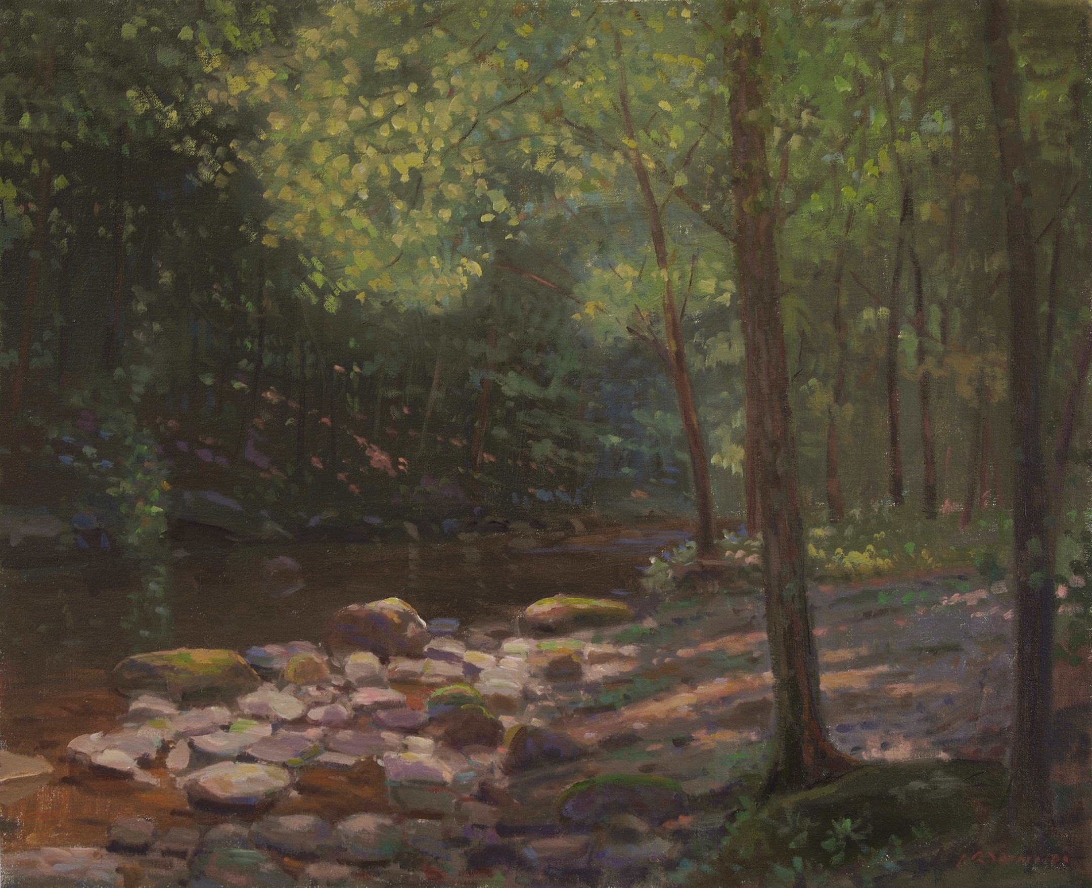 Interior Forest Light, Oil on canvas, 20x24 inches.