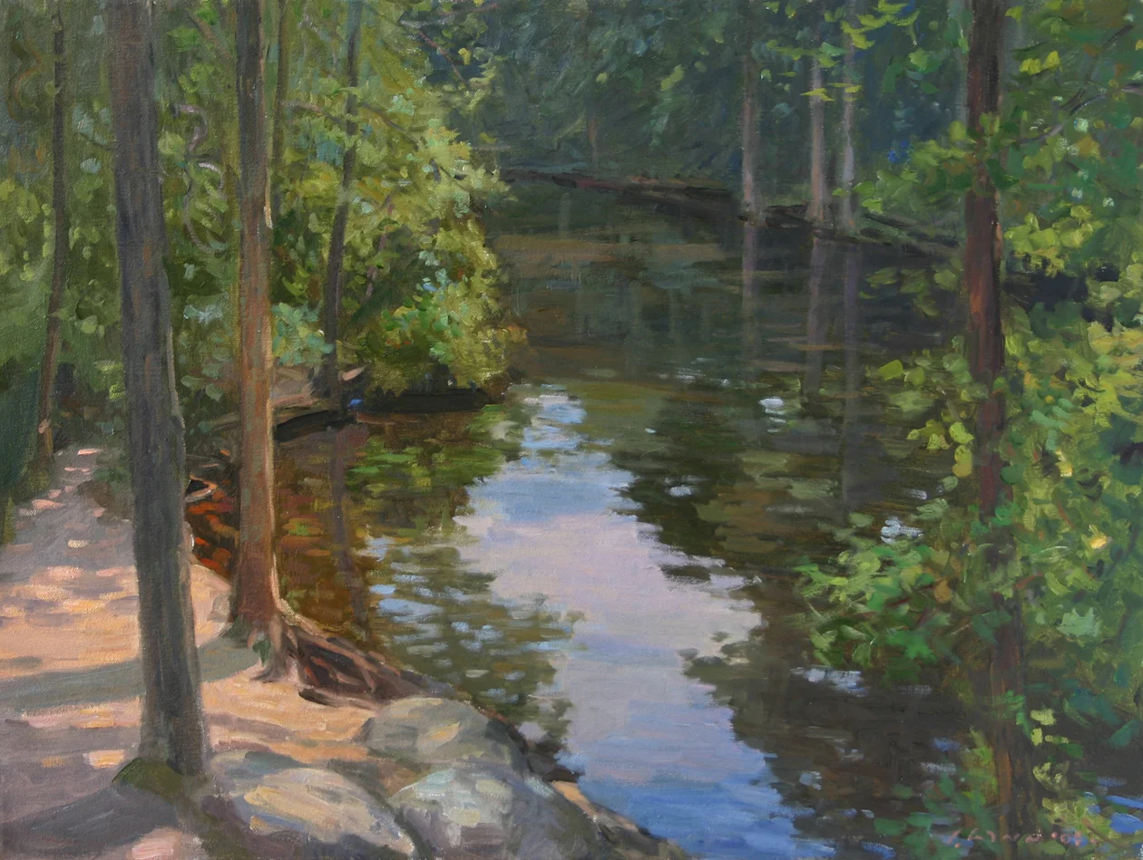 River Reflection, Oil on canvas, 18x24 inches.