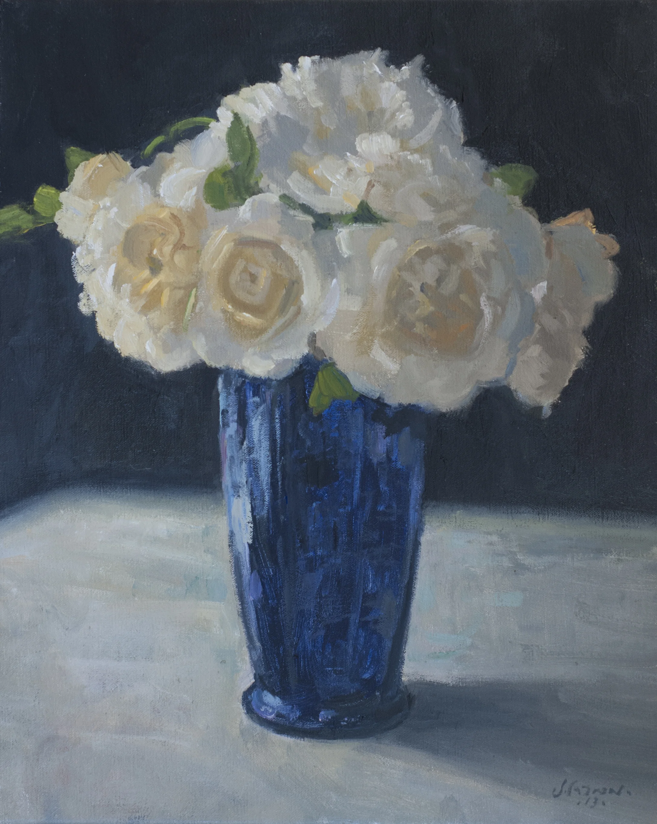 Blue Vase, Oil on linen, 16x12 inches.