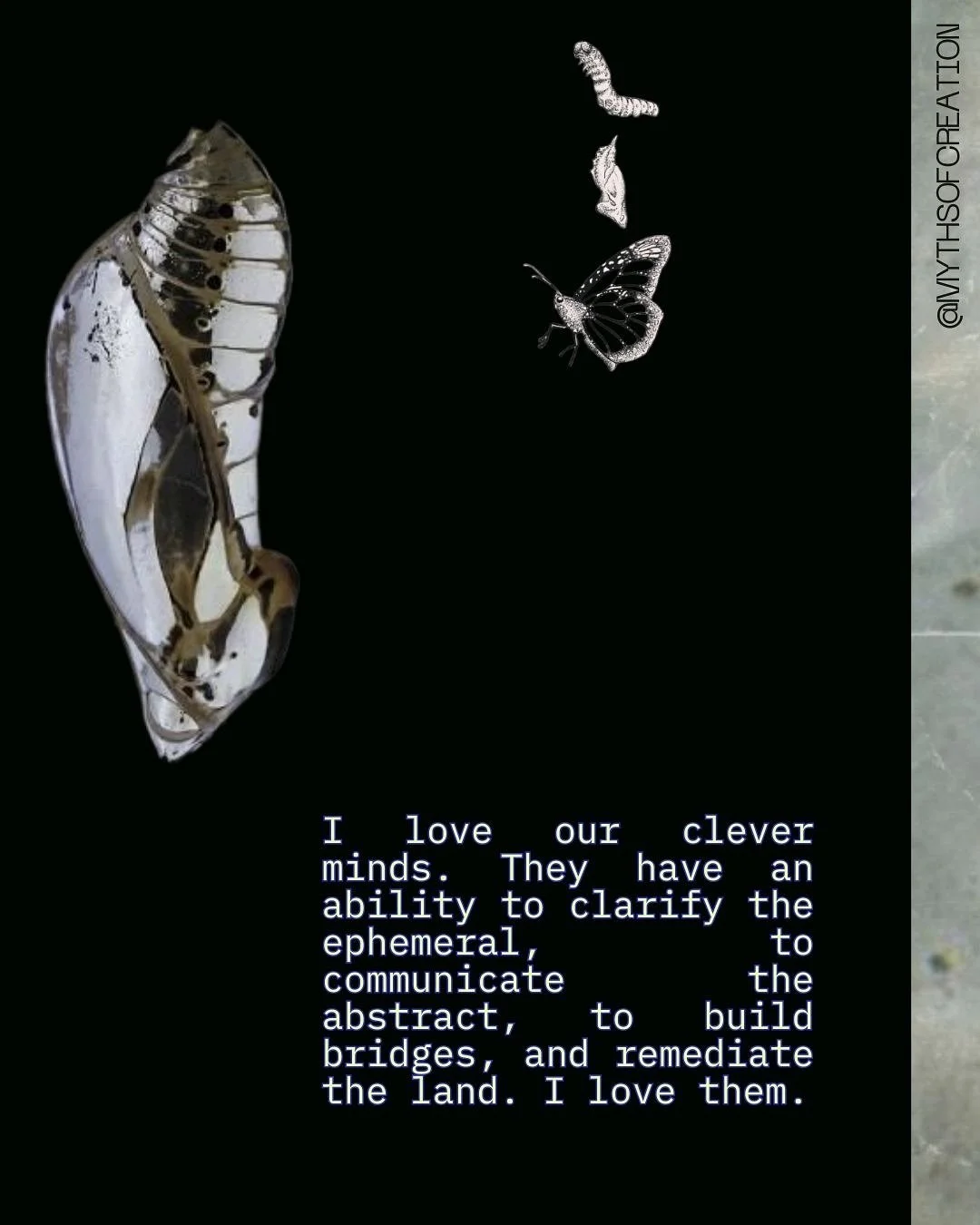 This message comes from chrysalis codes.

I am very sensitive to:
Persecution energy.
Minimization and linearization.
False equivalences.
And above all, parroting without owning one&rsquo;s thought process.

I always cite my big influences and for th