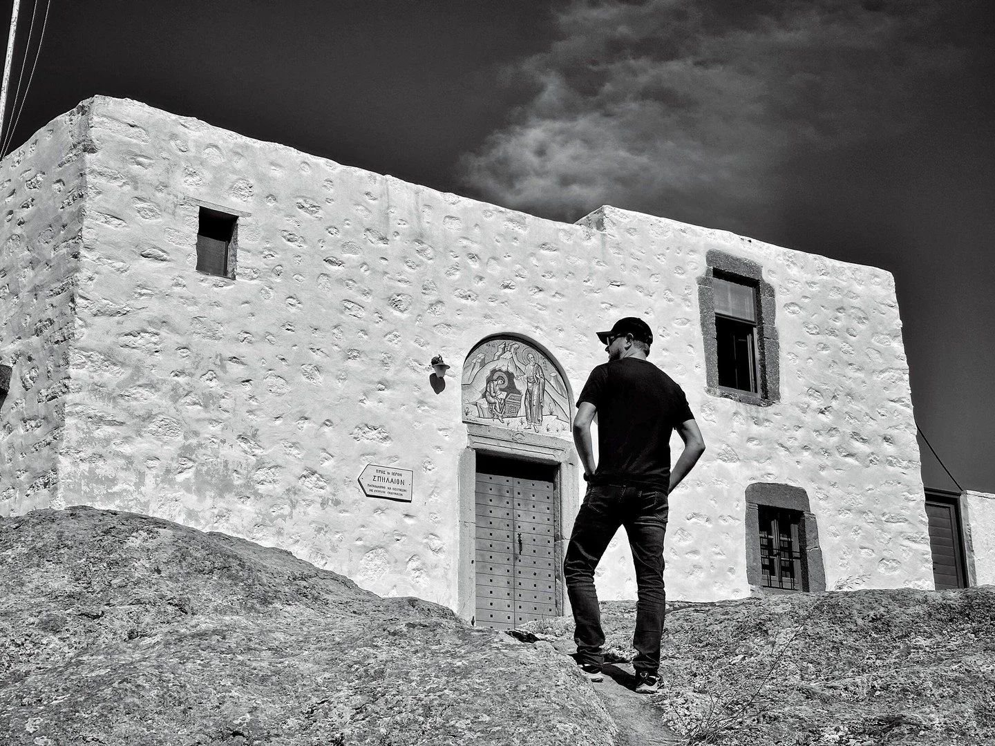 Standing outside the Cave of the Apocalypse on the Isle of Patmos &mdash; the place where John is said to have received visions of the Book of Revelation. 🌊⛪
&ldquo;Write on a scroll what you see&hellip;&rdquo; &mdash; echoes of divine inspiration t