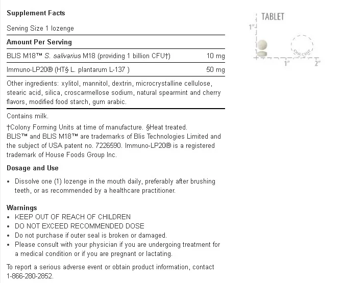 Florassist Oral Hygiene supplement facts.jpg