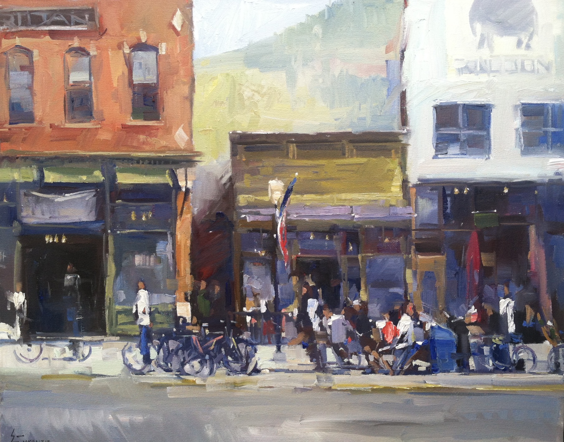  "Hanging on Main Street" 24x30, $3000. 