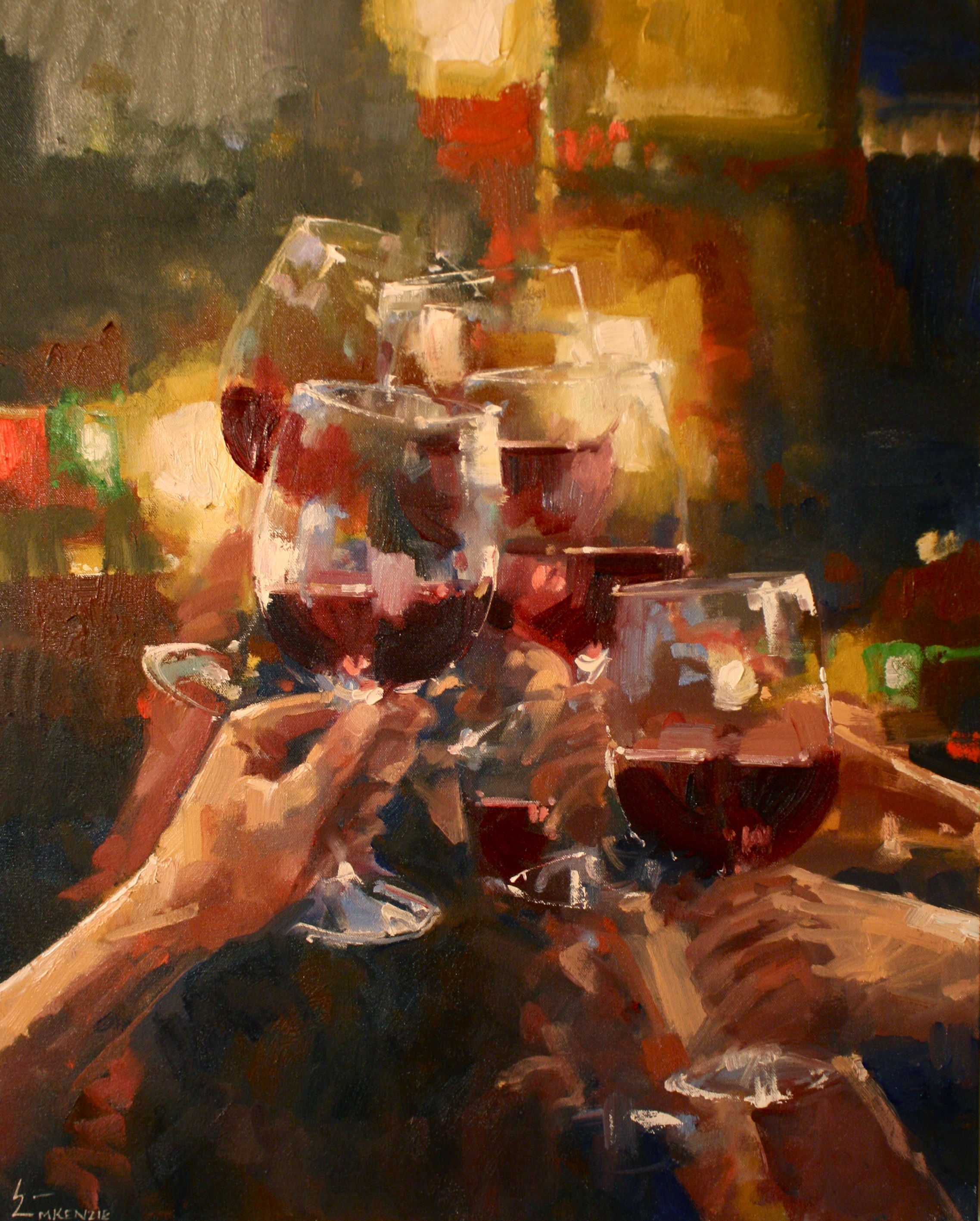  "Fine Art, Fine Wine" 30x40, $5000. 