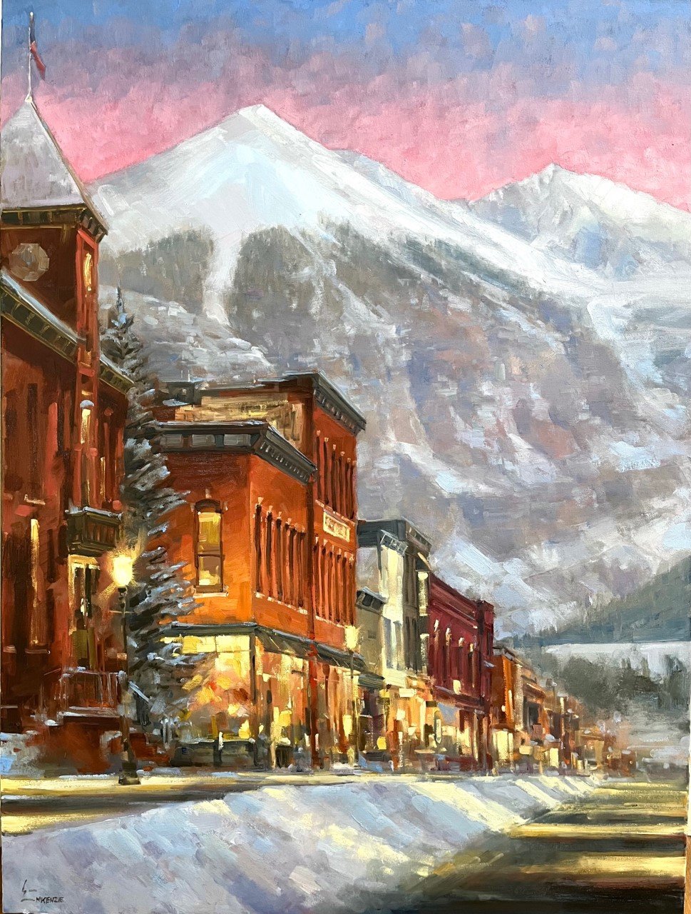  “Telluride Winter Glow”36x48,$6000. 