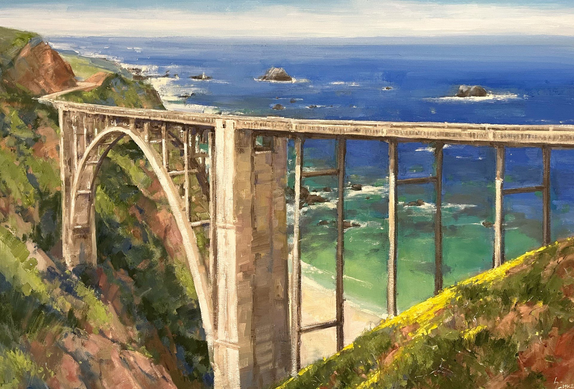  “Bixby Bridge Springtime” 24x36, $3600. 