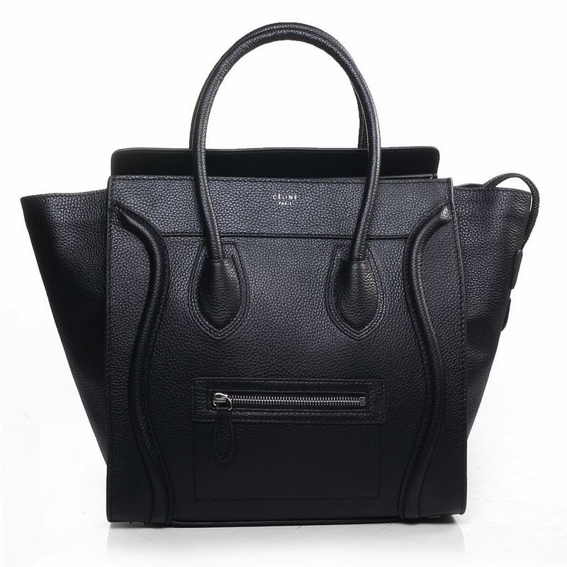 Celine Black Pebbled Leather mini tote