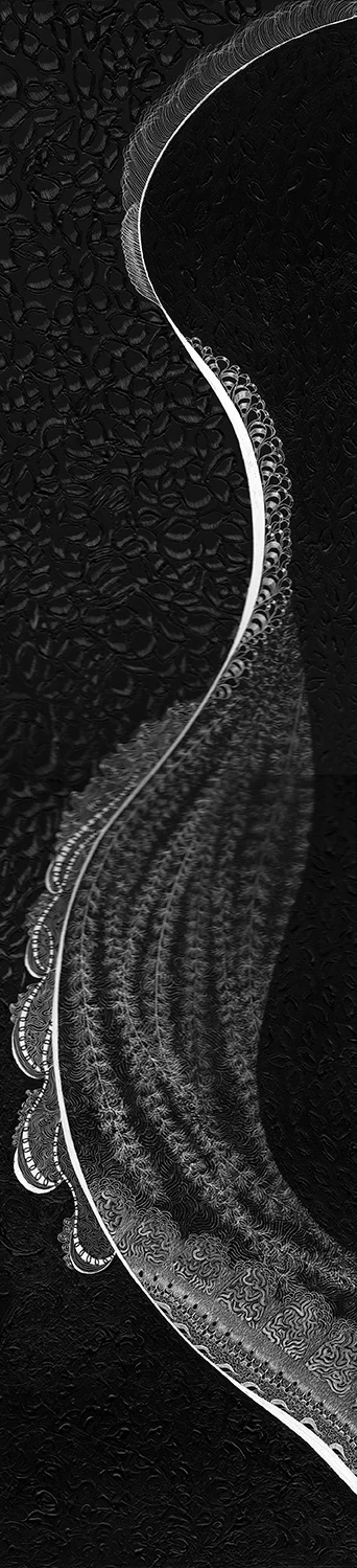 SC 3186 Black Scratchboard Framed: 5" x 21" 2019 $1650.00 Studio