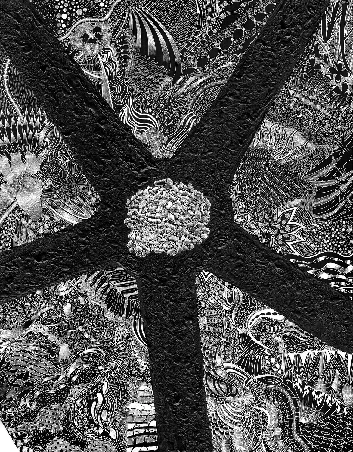 SC 42 #3151 Black Scratchboard Mounted with Sawtooth Hanger: 11" x 14" 2017 $2000.00 Freeport Art Museum Exhibition