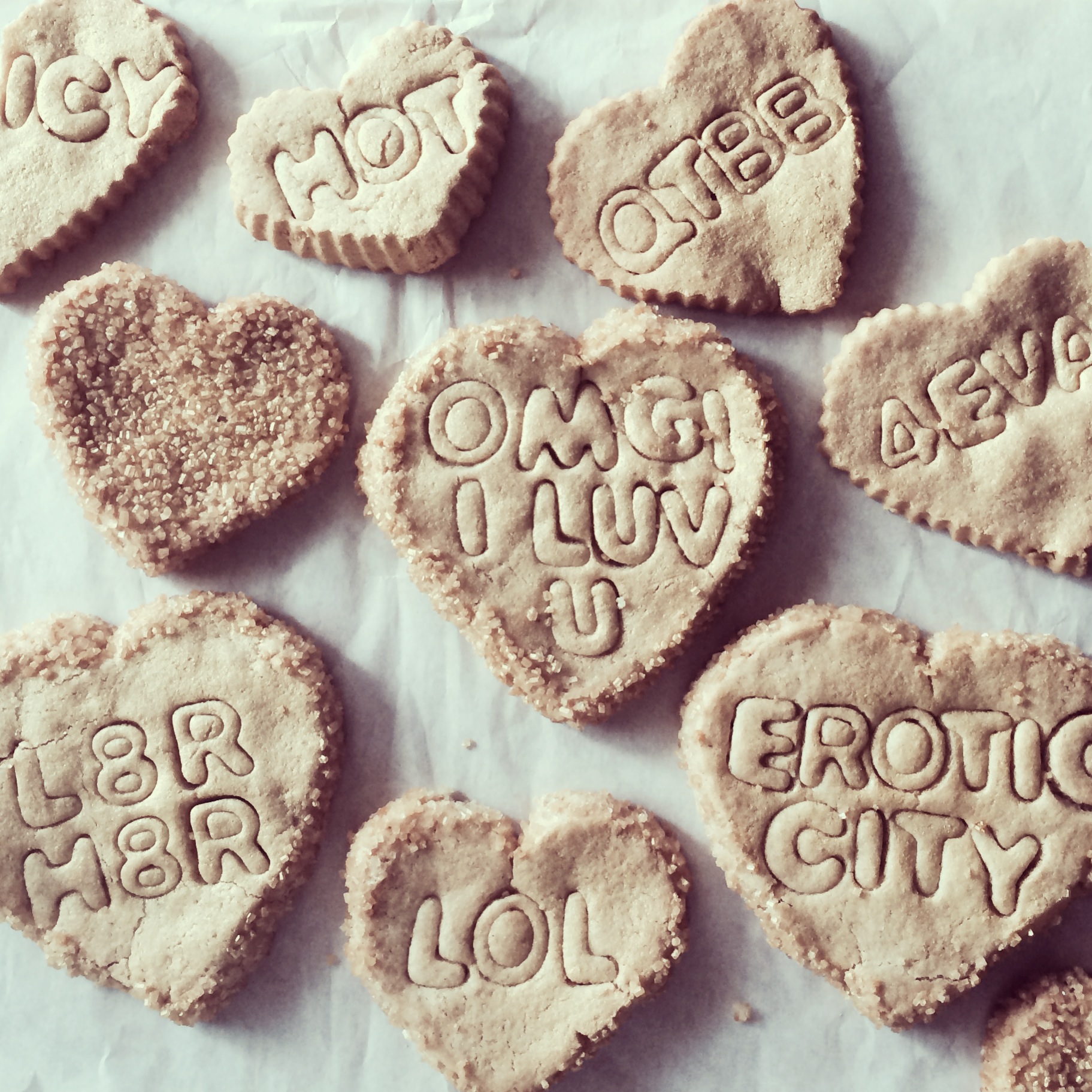 say it with sherry - vanilla bean and cream sherry flavored cookies with a turbinado sugar crust VEGAN / GLUTENFREE valentines day 2014
