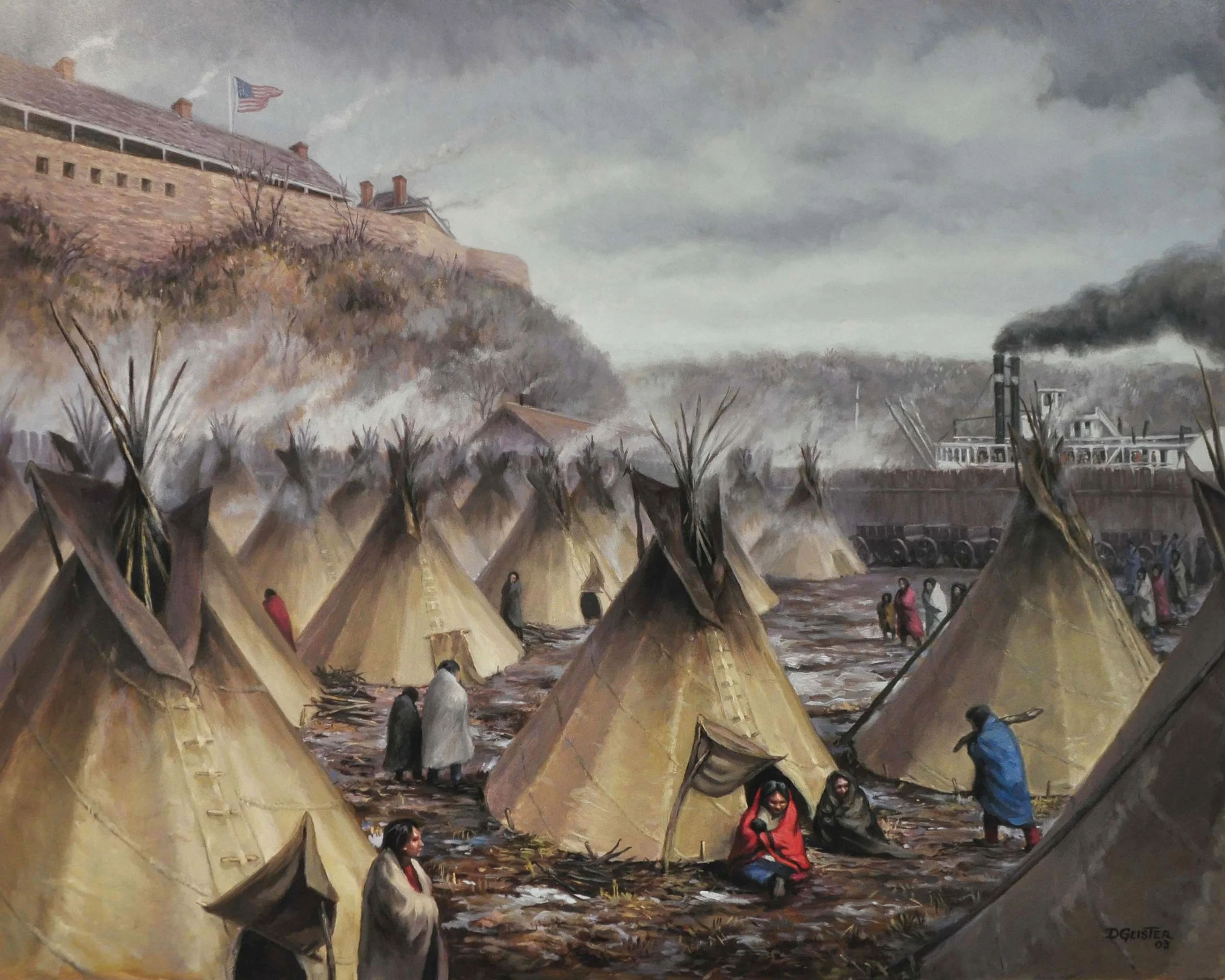Fort Snelling Internment Camp painting - medium.jpg
