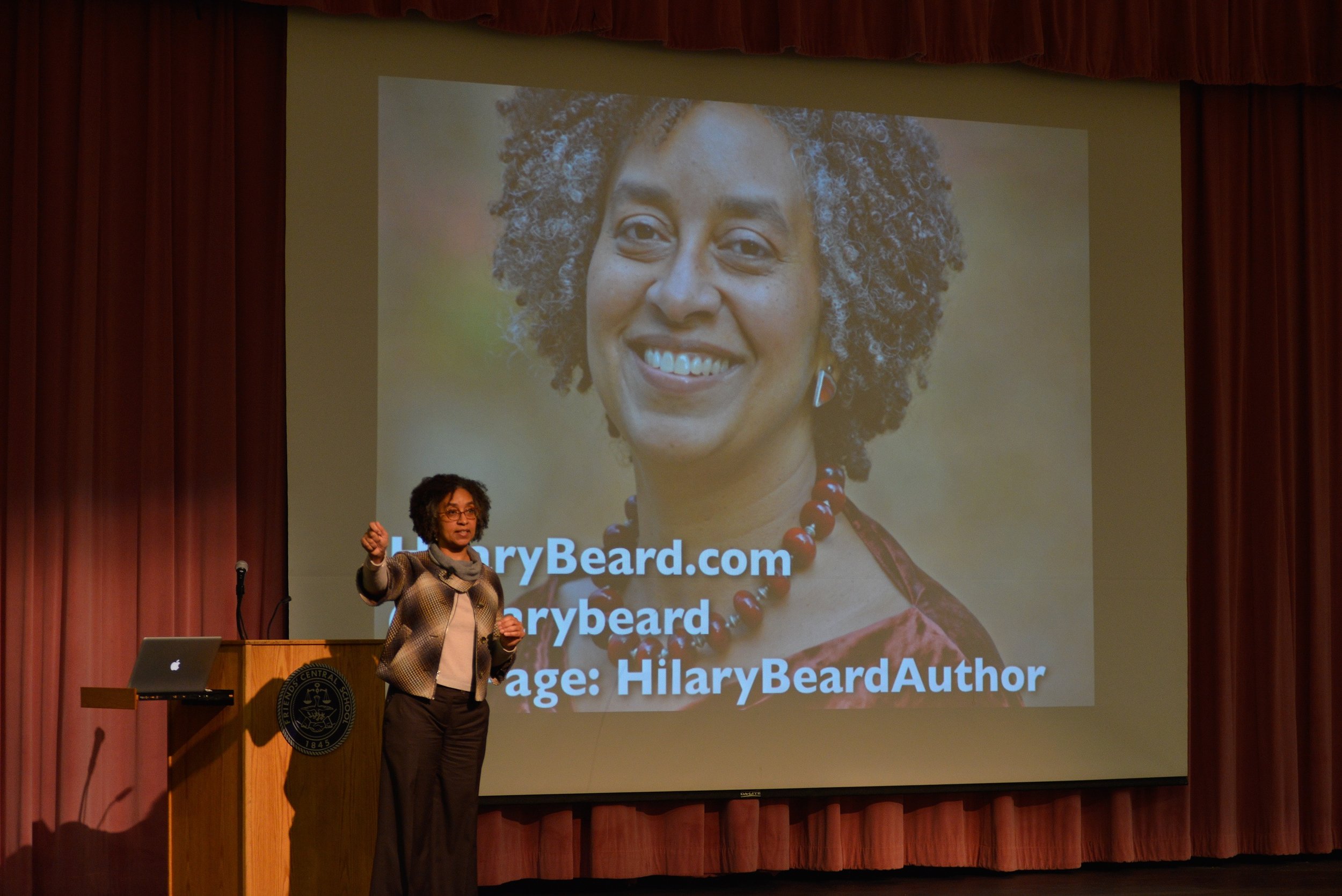 In fact, I've discovered that the more I allow my calling to unfold, the more pathways open that I could neither see nor access from earlier vantage points. Here, speaking at Friends Central School, a K-12 independent school in Philadelphia. When I was in Corporate, I'd envision myself speaking -- I occasionally presented in front of large groups at work -- but had no idea how (or whether) I would speak in a way that felt authentic.
