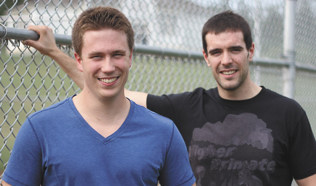 Justin Kueber (left) and Sam Reid are the founders of St. Albert’s Guerrilla Motion Pictures and creators of the new web series People Watchers. (GLENN COOK, St. Albert Leader)