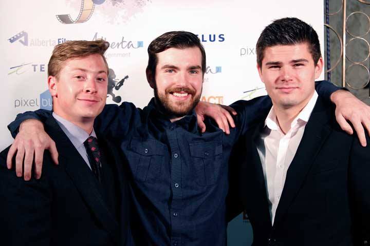 Seen from left to right; Mark Trudel, Nick Smith, and Justin Hardy representing Guerrilla Motion Pictures Inc.