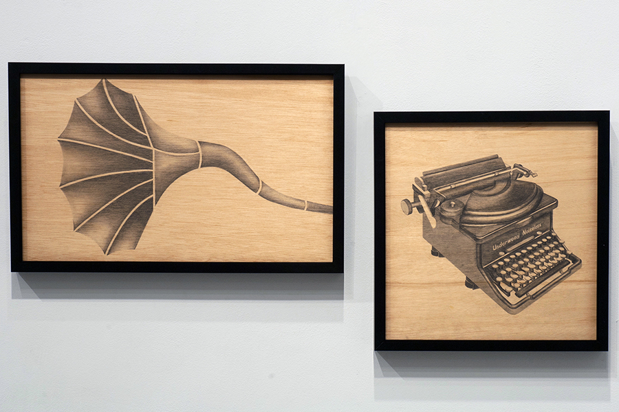 Pistol Whip graphite on wood, 21"x41"