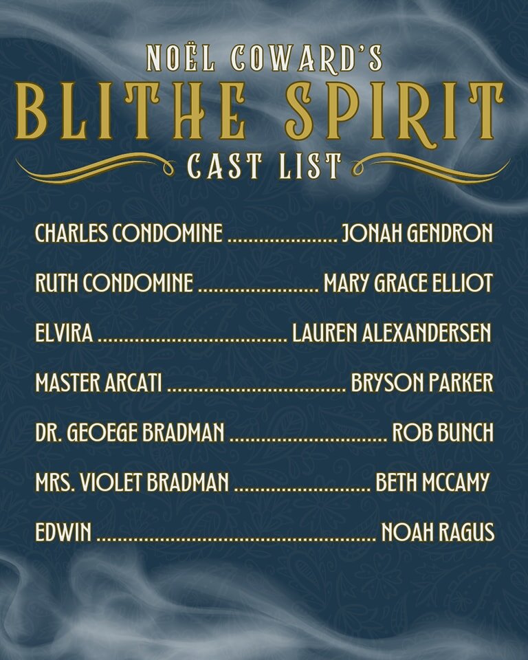 Congratulations to the cast of Blithe Spirit! Mark your calendars for May 31st &amp; June 1st for this fun farce!

Visit onlyincartersvillebartow.com for more local events 

#ACTIinc #blithespirit #communitytheatre #supportthearts #visitcartersville 