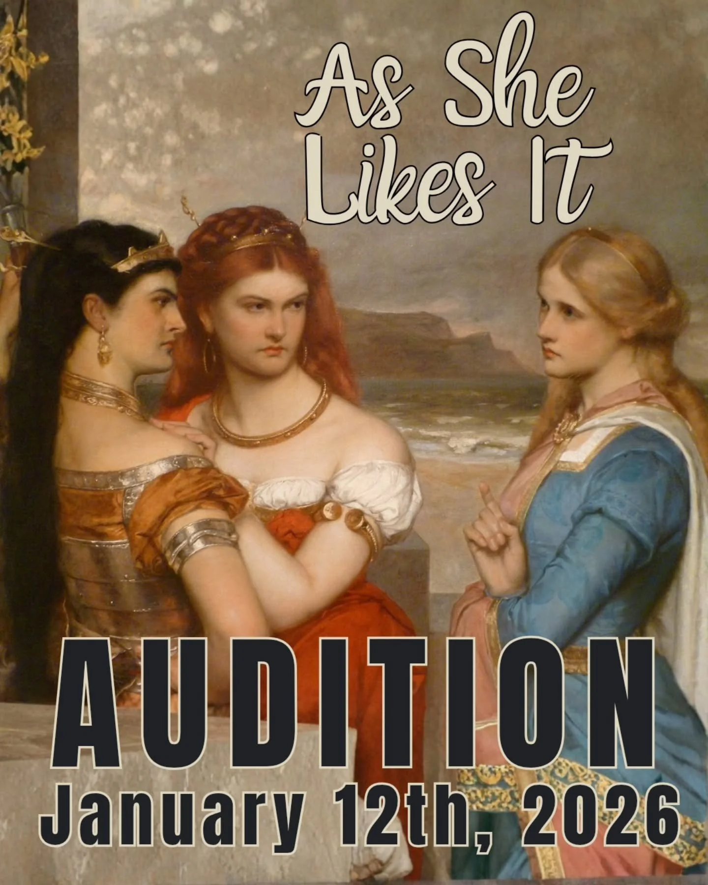 As She Likes It is an anthology show so there are lots of awesome options for multiple roles or small commitments! 

Also in the line-up:
The Lear Sisters by Sue Lange - based on King Lear 

Claudia (30s)

Reenie (40s)

Gordy (50s)

Stay tuned for hi