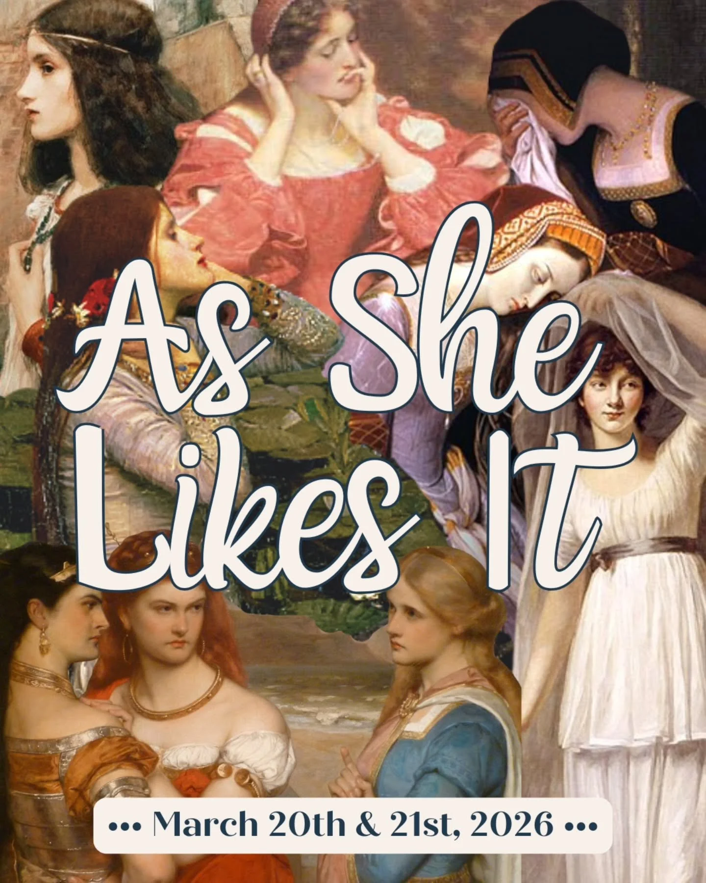 Tickets for As She Likes It are available online now! If you've ever found yourself wanting to know more about Shakespeare's leading ladies, now is your chance! Link in bio.

The plays featured are as follows:

🪶The Shrew Must Go On by Lori M. Myers