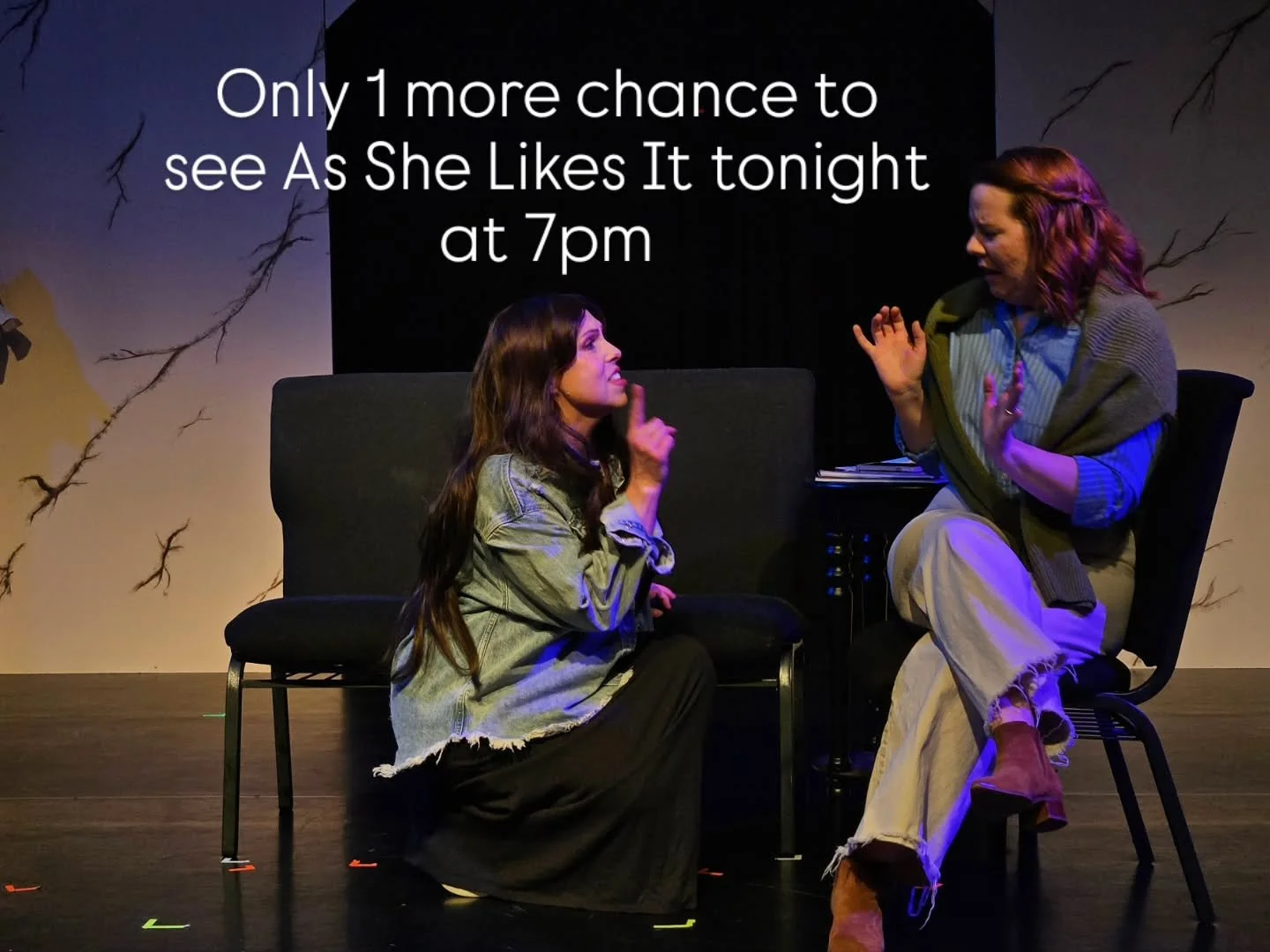 Tonight is closing night of As She Likes It! Don't miss your last chance to see Shakespeare's leading ladies like you&rsquo;ve never seen them before! 
Tickets are available at the link in our bio.