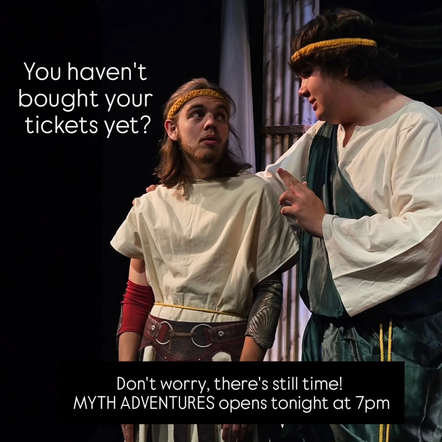 Don't miss your chance to see MYTH ADVENTURES by Eric Coble tonight &amp; tomorrow at 7pm! Tickets available in our bio. 

And visit cartersvillemuseumcity.com for more local events. 

#mythadventures #youththeatre #communitytheatre #visitcartersvill