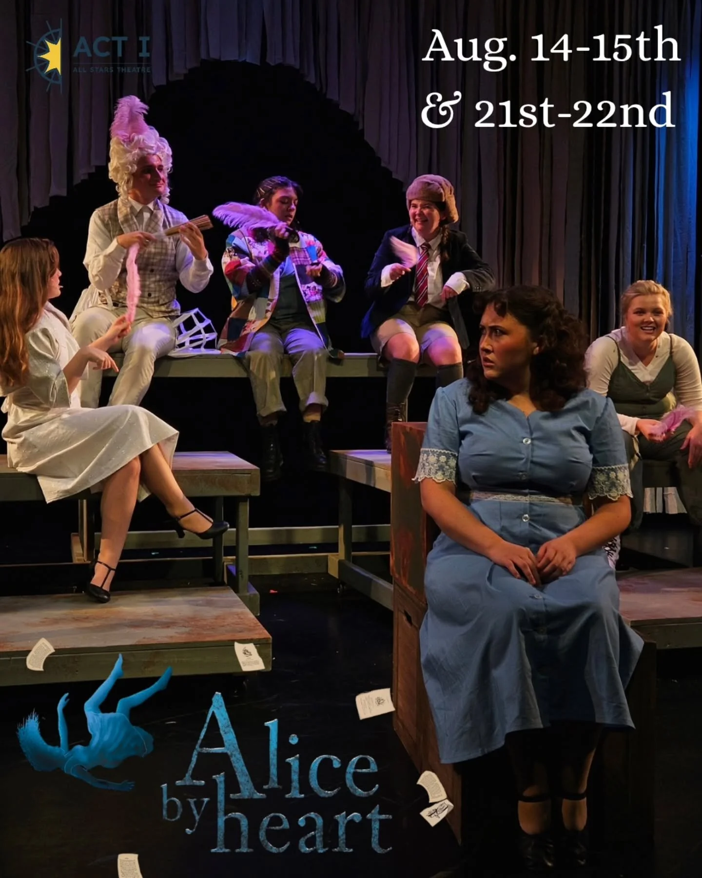 Our first cast of Alice by Heart opens tomorrow at 7pm! Make sure to get your tickets! They're going fast! And if you'd like to see both casts, remember that you can get discounted tickets! Link in bio.

Aug. 14th-15th cast:
&bull; Kaylan Baker as Al