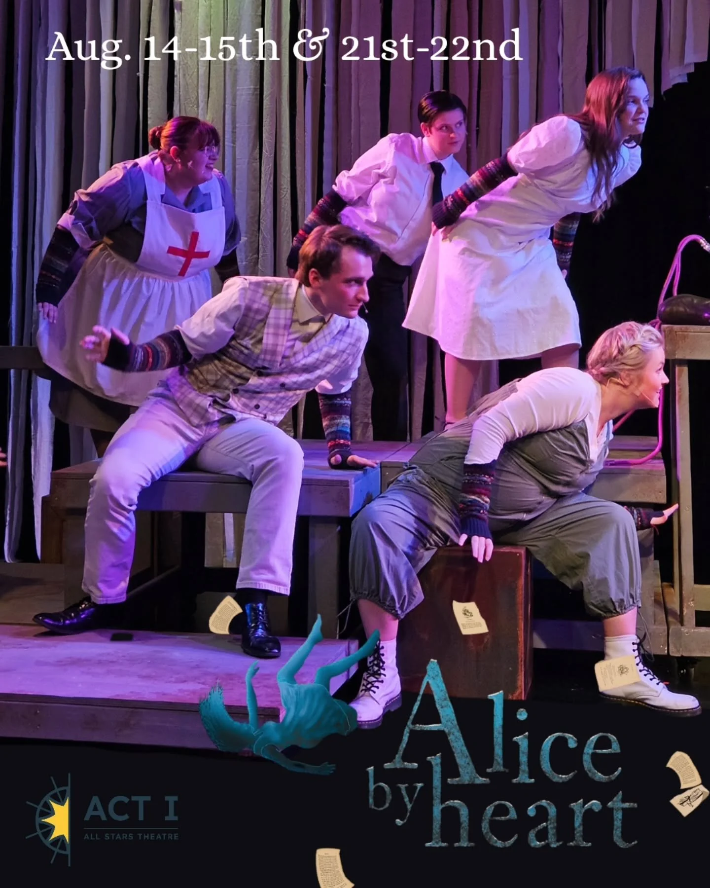 Will you be joining us for the Alice by Heart opening tonight? We sure hope so! Tickets are going fast, so be sure to grab yours sooner rather than later. And if you'd like to see both casts, remember that there's a discount! Link in bio.

Aug. 14th-