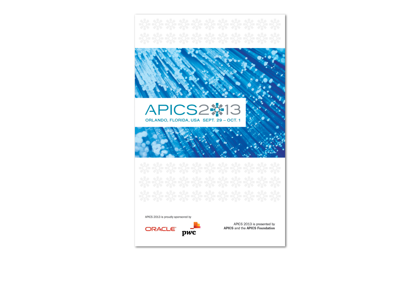  Final program for APICS 2013. Pages include fold out map of conference center, schedule and session descriptions. 